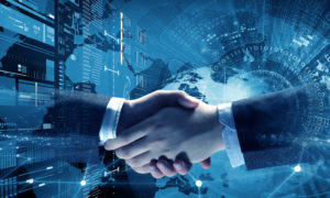 Business handshake as symbol for partnership